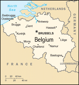 Map of Belgium